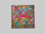 Détail de la matière et des reliefs de la peinture acrylique Éclat Arc-en-Ciel™, toile abstraite colorée moderne réalisée au couteau