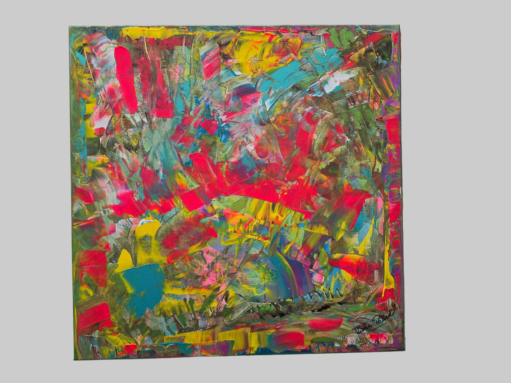 Tableau coloré moderne Éclat Arc-en-Ciel™ destiné à la décoration d’un salon contemporain ou d’un intérieur artistique