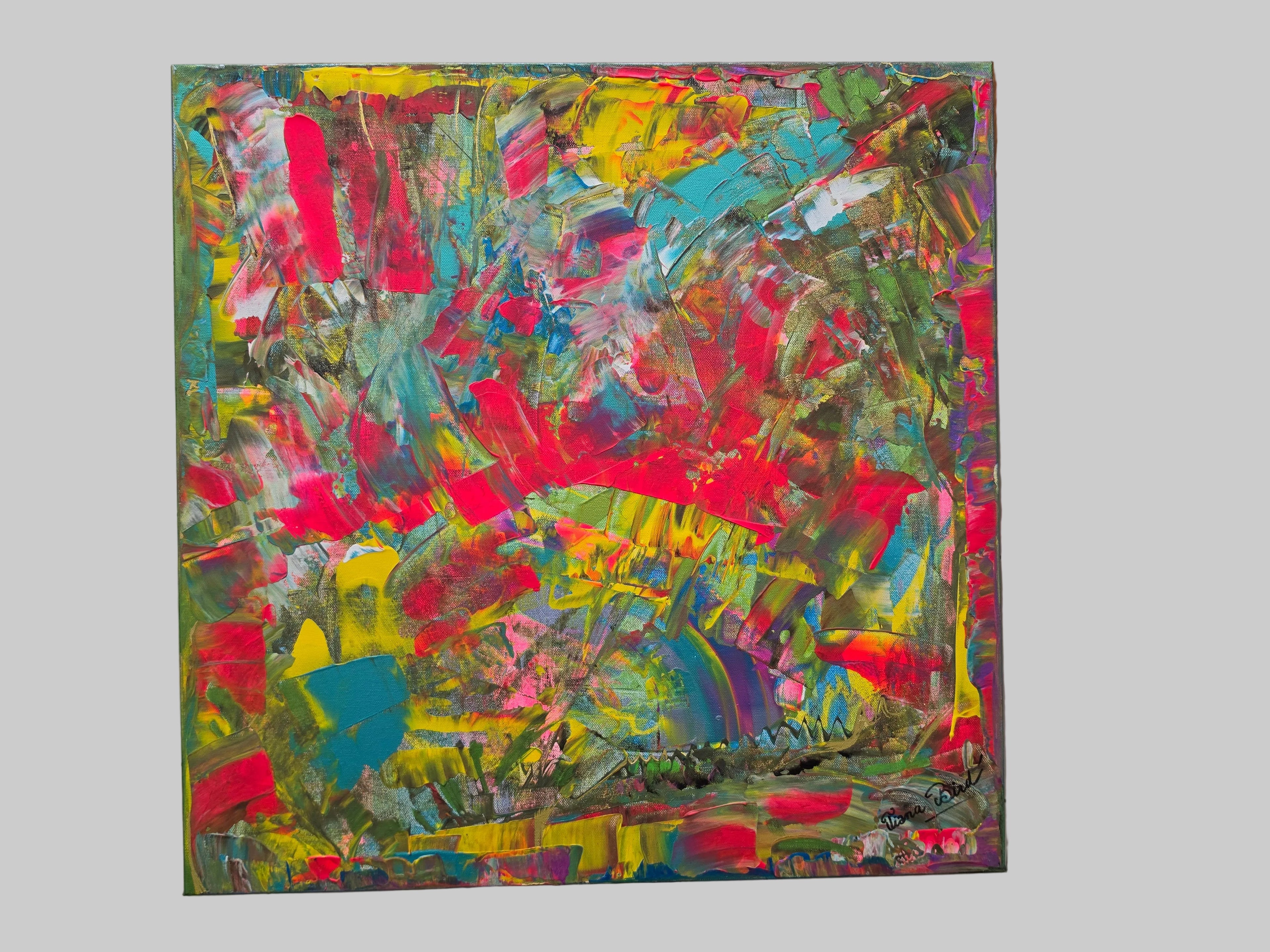 Tableau coloré moderne Éclat Arc-en-Ciel™ destiné à la décoration d’un salon contemporain ou d’un intérieur artistique