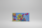 Tableau abstrait horizontal moderne Éclat Nomade™ accroché sur un mur clair dans un intérieur minimaliste