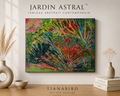 Tableau peinture abstrait moderne Jardin Astral™ réalisé à la main avec textures colorées et composition artistique contemporaine