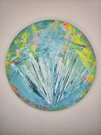 détail peinture acrylique sur toile ronde texture