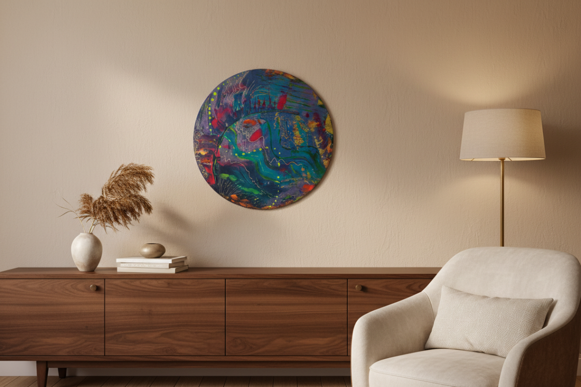 tableau peinture abstraite acrylique decoration interieur apaisant