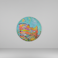 tableau abstrait coloré rond moderne fait main
