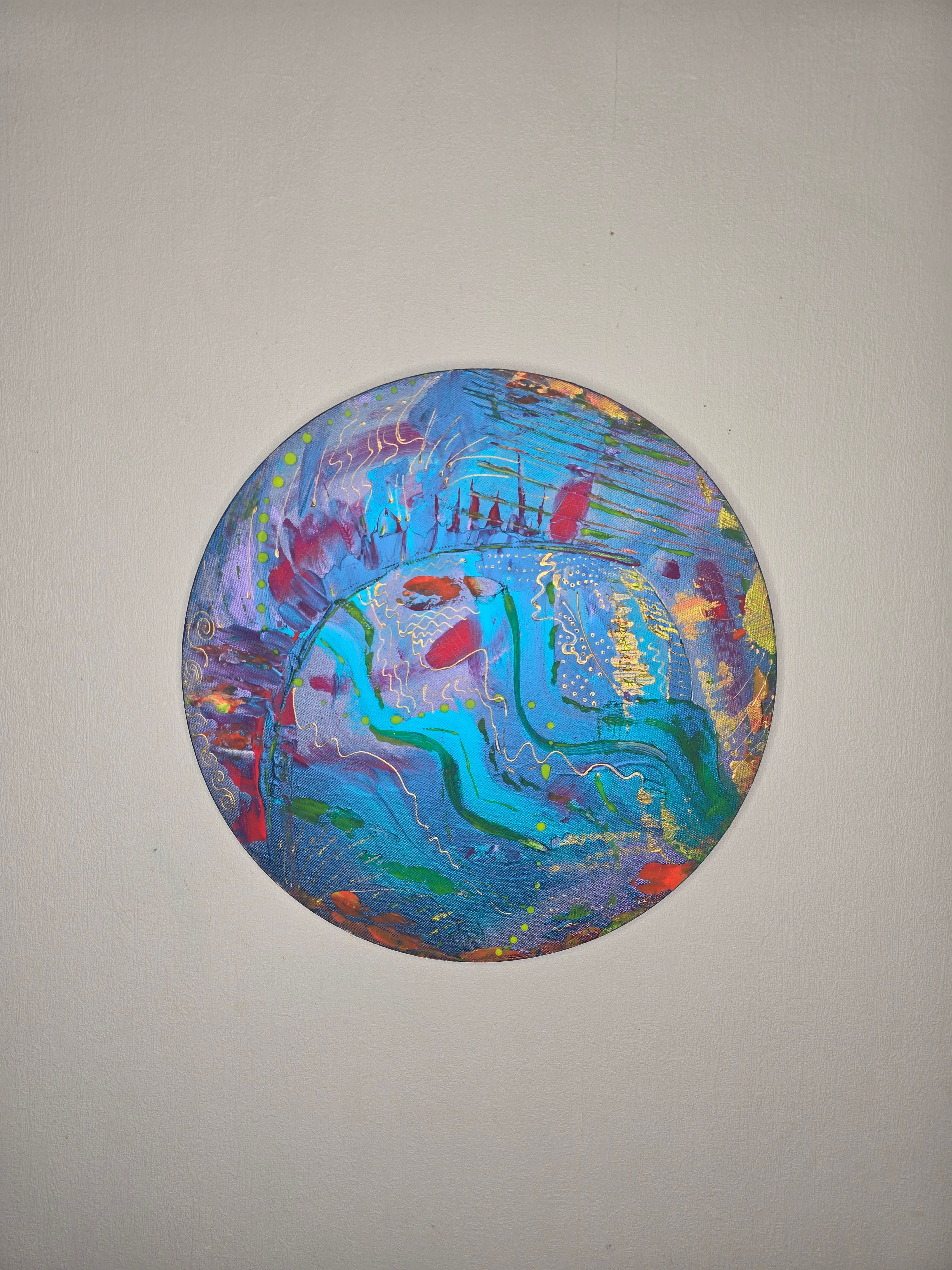 tableau peinture abstraite acrylique profil toile sur chassis bois